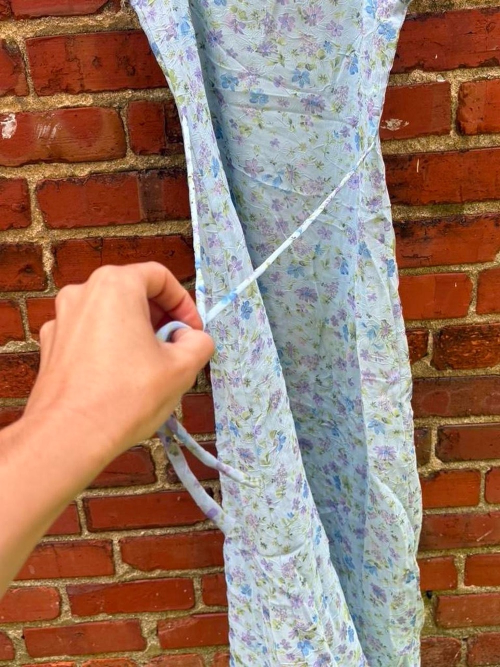 Vintage Y2K Limited Too blue floral midi dress ties in back‎ kids 12 women’s xs - Picture 6 of 8